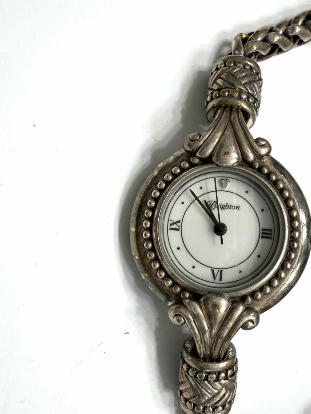 Brighton Decorative Silver-Tone Round Dial Bracelet Watch